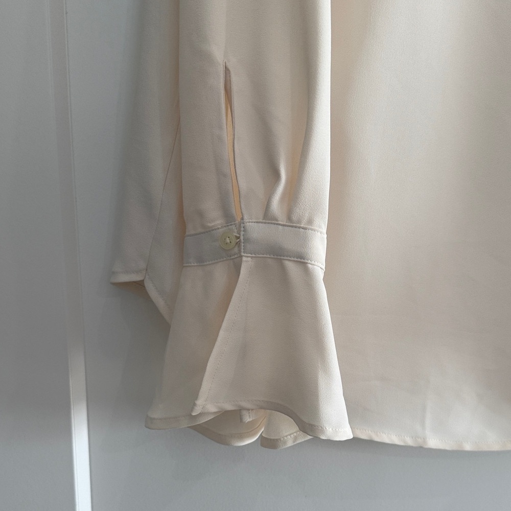 LOFT Ivory Blouse with Keyhole Neckline​ - Picture 3 of 6
